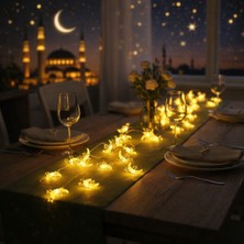 Pairla 1,5 Metre 3 Yıldız 1 Ay Ramazan Temalı LED Işıklı Süsleme Seti Ramazan Süsleri, Ramazan Hediyem Ramazan Süsü