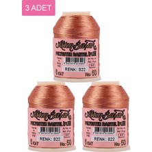 DS LLC 3 Adet Altınbaşak Oya ve Dantel Ipi 20 gr - Royaleks - No: 822 DSLLC34-43TX