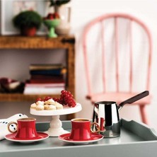 Şık 6'lı Kırmızı Kahve Fincan Takımı, Zarif ve Dayanıklı Tasarım