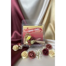 Hayali Çizgili Mini Buket Love Flowers Tasarım Koleksiyonluk, Sevgiliye Hediye Kalıcı Çiçek Buketi Tasarım