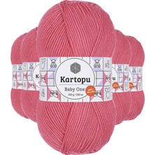 DS LLC 5 Adet Baby One Tüylenmeyen El Örgü Ipi Yünü Şeker Pembe K244 DSLLC34-43TX