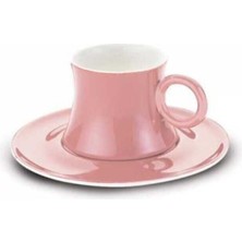 Renkli 6'lı Pembe Kahve Fincan Takımı, Şık ve Zarif Tasarım