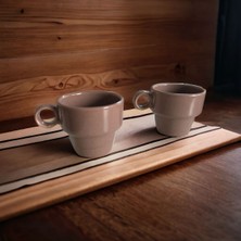 Kahverengi Seramik Espresso Fincanı Seti 2'li, Şık ve Dayanıklı Tasarım