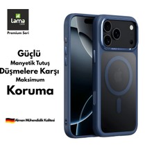 Lama Case Apple iPhone 17 Pro Max Kılıf Premium Magsafe Mat Buzlu Şeffaf Kılıf – Alüminyum Kamera Korumalı Darbe Emici Manyetik Kapak
