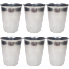 DS LLC 6 Adet Paslanmaz Çelik Krom Bardak 9 x 7,5 x 5,5cm DSLLC34-43TX