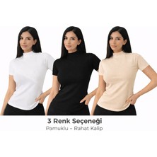 Giysem Denay Kadın Balıkçı Yaka Yarım Kolu Bady  3'lü Set Kadın Balıkçı Yaka Badi