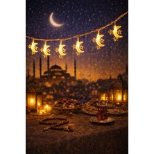 Pairla 1,5 Metre 3 Yıldız 1 Ay Ramazan Temalı LED Işıklı Süsleme Seti Ramazan Süsleri, Ramazan Hediyem Ramazan Süsü