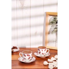 Bordo 2'li Kahve Fincan Takımı, 90 Ml, Şık ve Zarif Tasarım