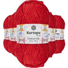 DS LLC 5 Adet Yumurcak Kadife El Örgü Ipi Açık Kırmızı K165 DSLLC34-43TX