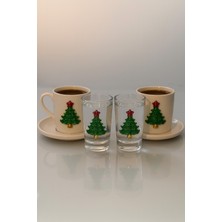 Çam Ağacı Aksesuarlı 2 Kişilik Kahve Sunum Seti, Şık ve Zarif Tasarım
