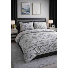 Seralay Home Yaprak Desen Lastikli Çarşaflı Çift Kişilik Nevresim Takımı + 4 Adet Yastık Kılıfı