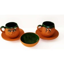 Renkli 3'lü Toprak Fincan Takımı, Şık ve Kullanışlı Set