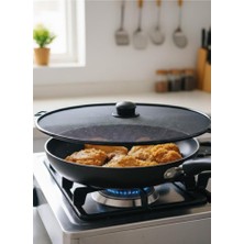 abnturk 33 cm Sıçrama Perdesi Yağ Sıçratmayan Örgülü Yapısı Buhar Dışarı Kızartmalar Çıtır