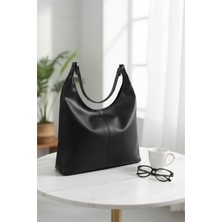 Wallery Bags Alya Siyah Fermuarlı Kadın Omuz Çantası