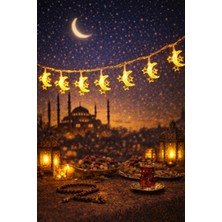 Pairla 1,5 Metre 3 Yıldız 1 Ay Ramazan Temalı LED Işıklı Süsleme Seti Ramazan Süsleri, Ramazan Hediyem Ramazan Süsü