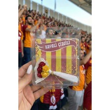 Hayali Çizgili Kırmızı Sarı Tutku | Taraftarlara Özel Mini Buket – Dekoratif El Yapımı Hediye