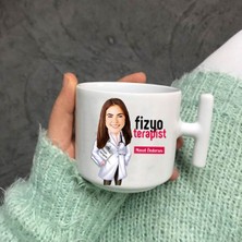 Fizyoterapistlere Özel Karikatür Nescafe Fincanı, T Kulp, Şık Tasarım