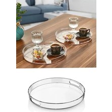 DS LLC Yuvarlak Tepsi Füme Şeffaf ROYALEKS-82930 DSLLC34-43TX