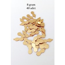 DS LLC Oya Abiye Bileklik Kolye Pleksi Metalik Plastik Pul Altın Renk 8 Gram 40 Adet - BNC480 DSLLC34-43TX