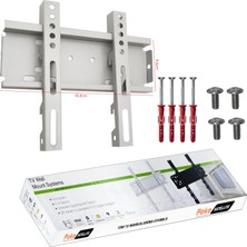 Poke Sabit LCD Askı Aparatı 32'' 42'' 82-102CM Beyaz Montaj Tipi Güvenli Kullanım PK-8101