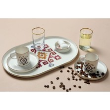 Şık Arabesque Desen 8 Parça Kahve Ikram Takımı, Zarif ve Kullanışlı