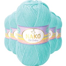 DS LLC 5 Adet Elite Baby El Örgü Ipi Tüylenmeyen Bebek Yünü Açık Turkuaz 10535 DSLLC34-43TX