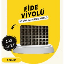 Karaoğlu Vakum Ambalaj 100 Adet 48 Göz Fide Viyolü Fidelik, Viyol