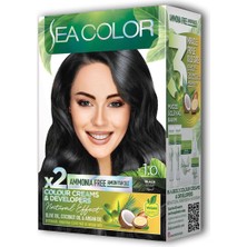 DS LLC 2 Tüp Krem Saç Boyası Seti Siyah No:1.0 DSLLC34-43TX