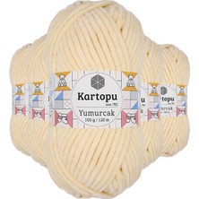 DS LLC 5 Adet Yumurcak Kadife El Örgü Ipi Koyu Krem K349 DSLLC34-43TX