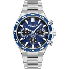 Lee Cooper LC08067.390 Erkek Kol Saati – Mavi Çerçeve, Kronograf Tasarım, Çelik Kasa