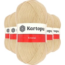 DS LLC 5 Adet Kristal Çift Katlı El Örgü Lif Ipi Sütlü Kahve K884 DSLLC34-43TX