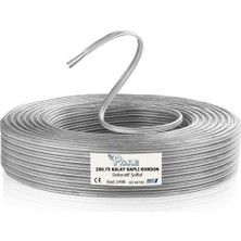 Poke 2x0.75 Kalay Kaplı Kablo Dekoratif Şeffaf 100MT