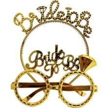 Epilons Bride To Be Taç ve Gözlük Seti Altın Renk