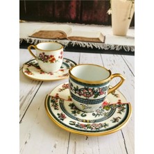 Iki Desenli Blue Serisi 2'li Kahve Fincanı Seti, Şık ve Modern Tasarım