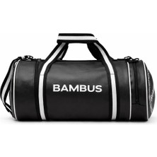 Bambus Home Silindir Spor ve Seyahat Çantası Suni Deri Omuz Çantası Unisex Su Geçirmez