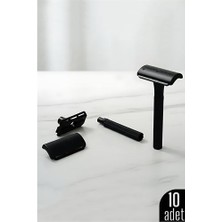 DS LLC 10'lu Şık Siyah Plastik Tıraş Aleti – Manuel Tıraş Bıçağı   Ergonomik Saplı  DSLLC-2335