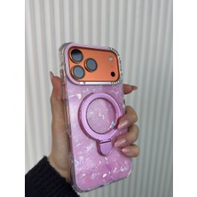 Fabron Ebruli - iPhone 15 Pro Uyumlu Magsafe Özellikli Darbeye Dayanıklı Standlı Kılıf