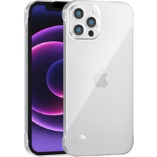 Fenza iPhone 12 Pro Max Uyumlu Kamera Korumalı Yanları Açık Sararmaz Sert Mika Şeffaf Kılıf