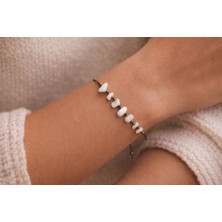 Seymen Bıçakçılık Beyaz Oniks Doğal Taş Bileklik El Yapımı Ayarlanabilir Unisex