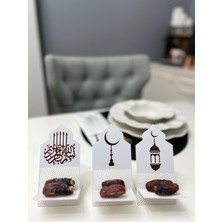 3'lü Ramazan Hurmalık Seti - Islami Motifli Masaüstü Sunumluk - Iftar& Sahur Için Şık Tasarım