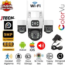 Jtech X-113 3mp+3mp+3mp 9mp Wi-Fi 3 Kameralı 3 Ptz Akıllı Kamera