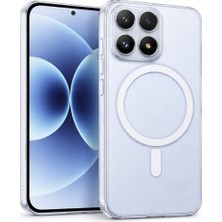 Fenza mi 17 Uyumlu Kamera Korumalı Magsafe Wireless Şarj Özellikli Lüks Şeffaf Silikon Telefon Kılıfı