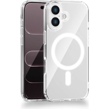 Fenza iPhone 16 Uyumlu Kamera Korumalı Magsafe Wireless Şarj Özellikli Lüks Şeffaf Silikon Telefon Kılıfı