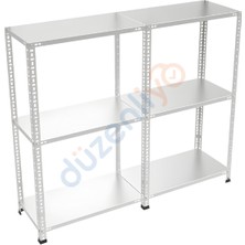 Düzenliyo 3 Katlı 2 Üniteli Galvaniz Çelik Raf 43X150X200 cm – Depo, Arşiv, Kiler ve Market Rafı