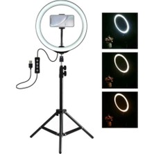 Youtuber Makyaj Selfie Işığı, Aynalı Ring Light LED Stand Siyah