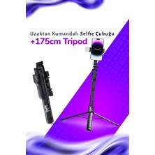 175 cm Uzaktan Kumandalı Bluetooth Selfie Çubuğu ve Tripod