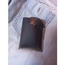 Madamera Minimalist Hakiki Deri Kartlık Kişiye Özel Isimli Avuç Içi Küçük Kartlık Gri MK56GRI