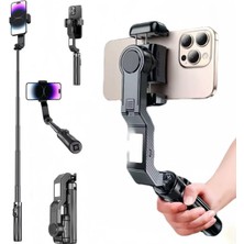 LED Işıklı Gimbal Sabitleyici, Bluetooth Kumandalı Selfie Çubuğu ve Tripod