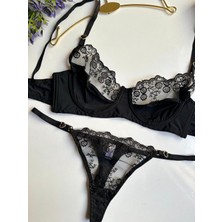 Siyah Micro Brode Takım