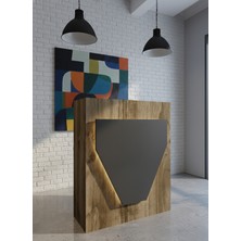 Online Fırsat Mutlu Ol Mutlu Kal Resital Ledli Karşılama Bankosu G-90 cm Ofis Kasa Resepsiyon Masası BANKO-001-2-4